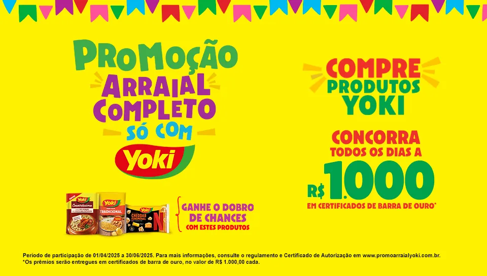 Promoção Arraial Completo só com Yoki 2025